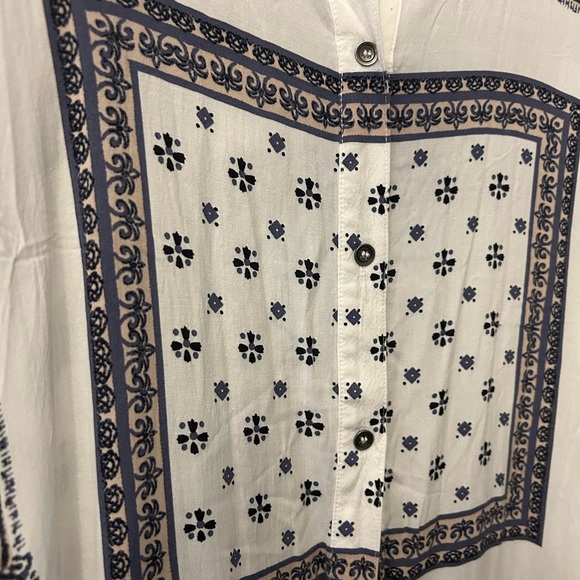 Free People Little Secrets Button Up Wrap Shirt White Large - Picture 7 of 13